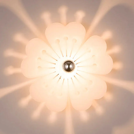 Plum Blossom Wall Light: Modern Acrylic Sconce Lamp For Girls Bedroom & Kindergarten White