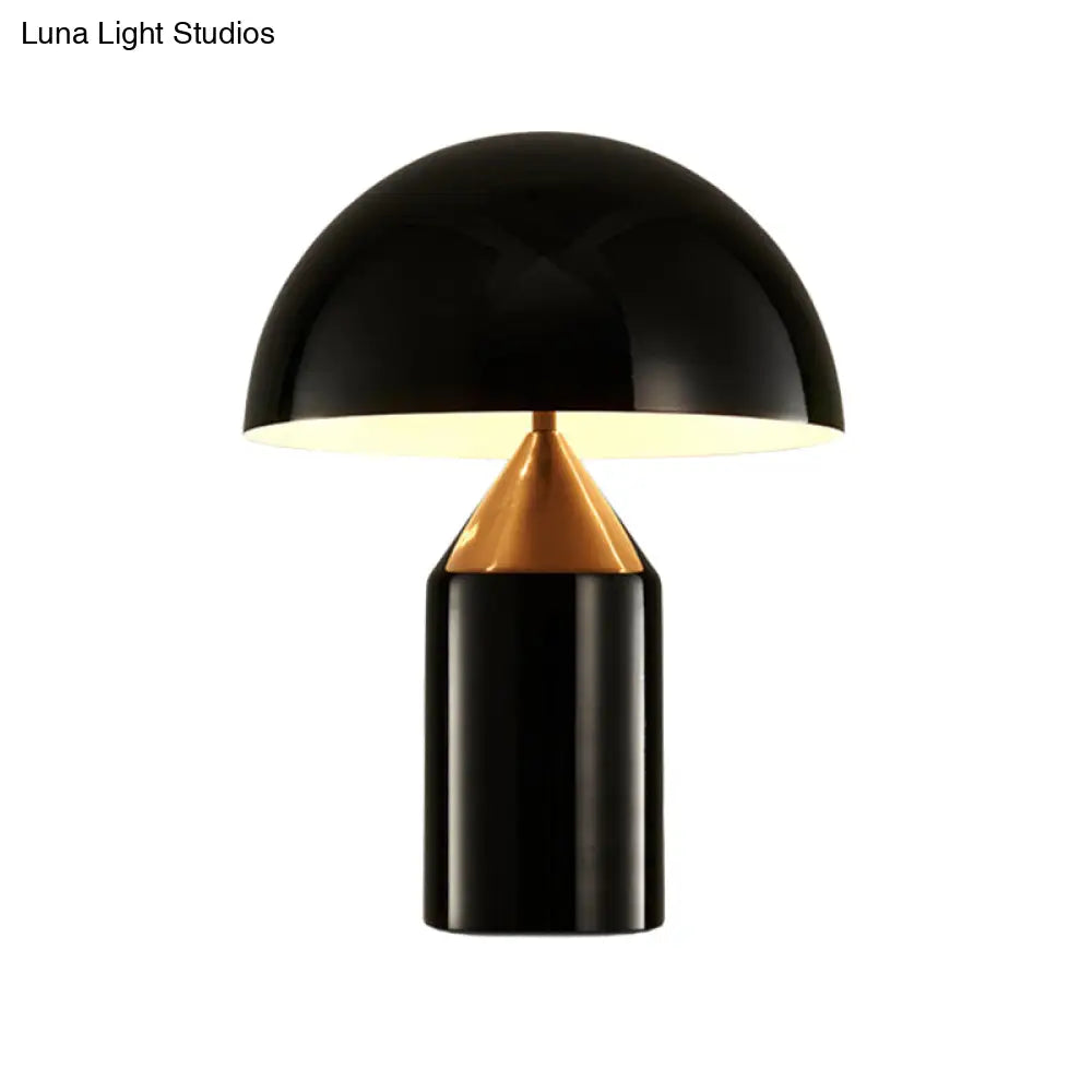 Post-Modern Dome Metal Table Light: 2-Bulb Black Nightstand Lamp For Living Room