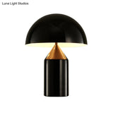 Post-Modern Dome Metal Table Light: 2-Bulb Black Nightstand Lamp For Living Room