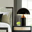 Post-Modern Dome Metal Table Light: 2-Bulb Black Nightstand Lamp For Living Room