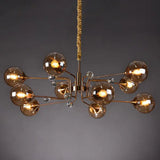 Post-Modern Glass Ceiling Light: Brass Modo Hanging Chandelier For Living Room 10 / Amber
