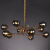 Post-Modern Glass Ceiling Light: Brass Modo Hanging Chandelier For Living Room 10 / Smoke Gray