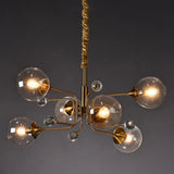 Post-Modern Glass Ceiling Light: Brass Modo Hanging Chandelier For Living Room 6 / Clear