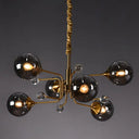 Post-Modern Glass Ceiling Light: Brass Modo Hanging Chandelier For Living Room 6 / Smoke Gray