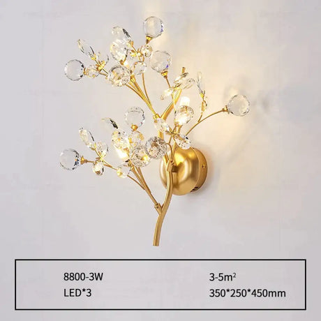 Post Modern Luxury Branch Style Crystal LED Wall Lamp 3lights Wall Lamp