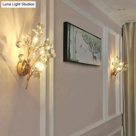 Post Modern Luxury Branch Style Crystal LED Wall Lamp Wall Lamp