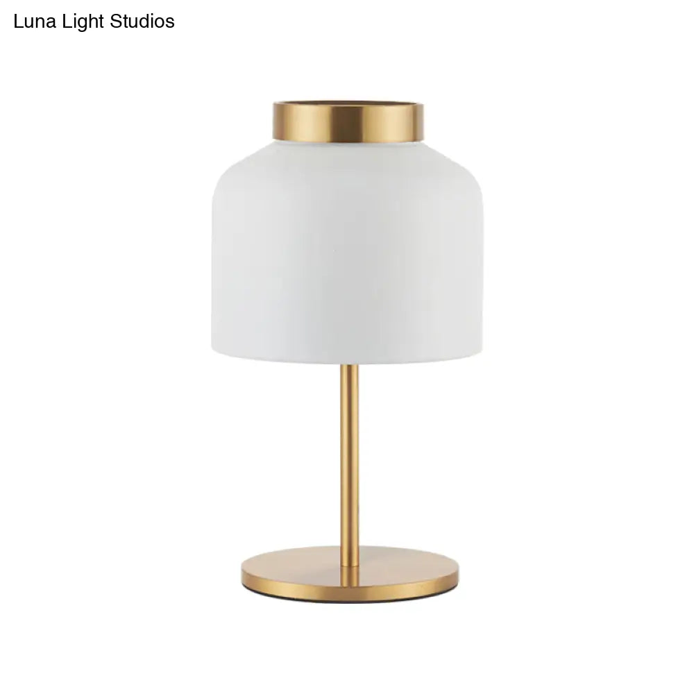 Post-Modern Metal Nightstand Lamp With White/Blue 1 Bulb For Dining Room
