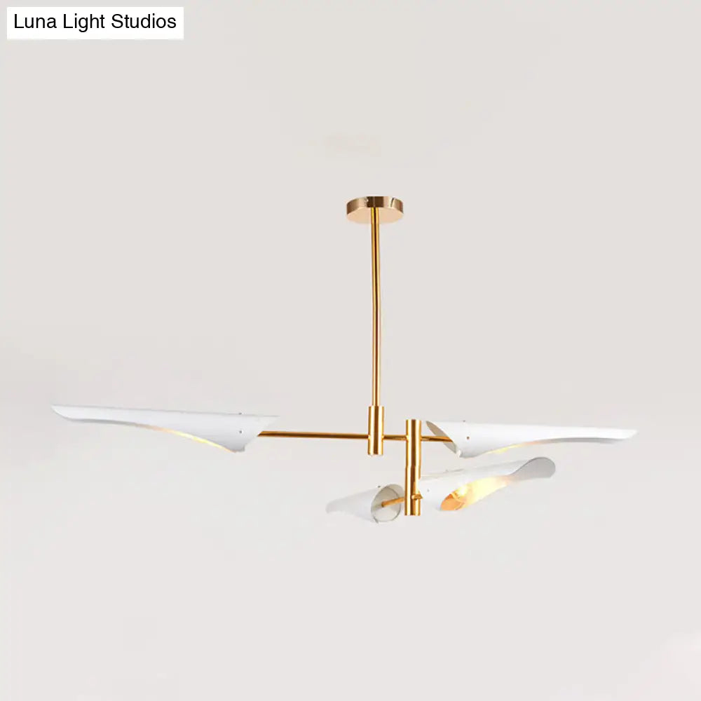 Post-Modern Metallic Burst Chandelier Light For Living Room