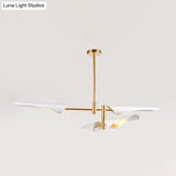 Post-Modern Metallic Burst Chandelier Light For Living Room