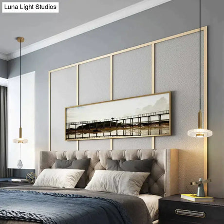 Post Modern Single Head Chandelier American Style Three Dining Room Acrylic Led Bedside Lamp Pendant