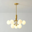 Post-Modern Starburst Chandelier With Opal Glass Shade In Gold - Perfect For Living Room 9 /
