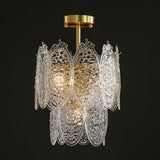Post-Modern Textured Glass Gold Chandelier Pendant Light For Living Room 4 /