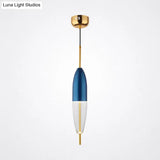 Postmodern 1-Light Blue Jar Pendant Ceiling Light With Clear Glass Shade
