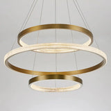 Postmodern Aluminum Led Chandelier With Gold Finish - 2/3 Tiered Hoop Pendant Light / 3 Tiers