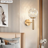 Postmodern Ball Led Starry Wall Sconce With Glass Shade - Bedroom Lighting