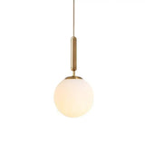 Postmodern Black/Gold Ball Pendant Light With Clear Water/White Glass - Bedroom Down Lighting Gold