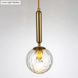 Postmodern Black/Gold Ball Pendant Light With Clear Water/White Glass - Bedroom Down Lighting