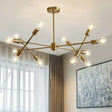 Postmodern Brass Crossed Line Pendant Chandelier - Stylish Metal Ceiling Light For Living Room 12 /