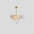 Postmodern Brass Finish Floral Glass Chandelier: Elegant Tiered Hanging Light For Living Room / 18’