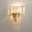 Postmodern Brass Sticks Wall Sconce: Crystal 2-Light Mount Fixture / 15