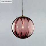 Postmodern Ceiling Pendant Lamp With Glass Pendulum In Blue/Smoke Grey/Purple Black Finish