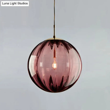 Postmodern Ceiling Pendant Lamp With Glass Pendulum In Blue/Smoke Grey/Purple Black Finish
