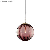 Postmodern Ceiling Pendant Lamp With Glass Pendulum In Blue/Smoke Grey/Purple Black Finish