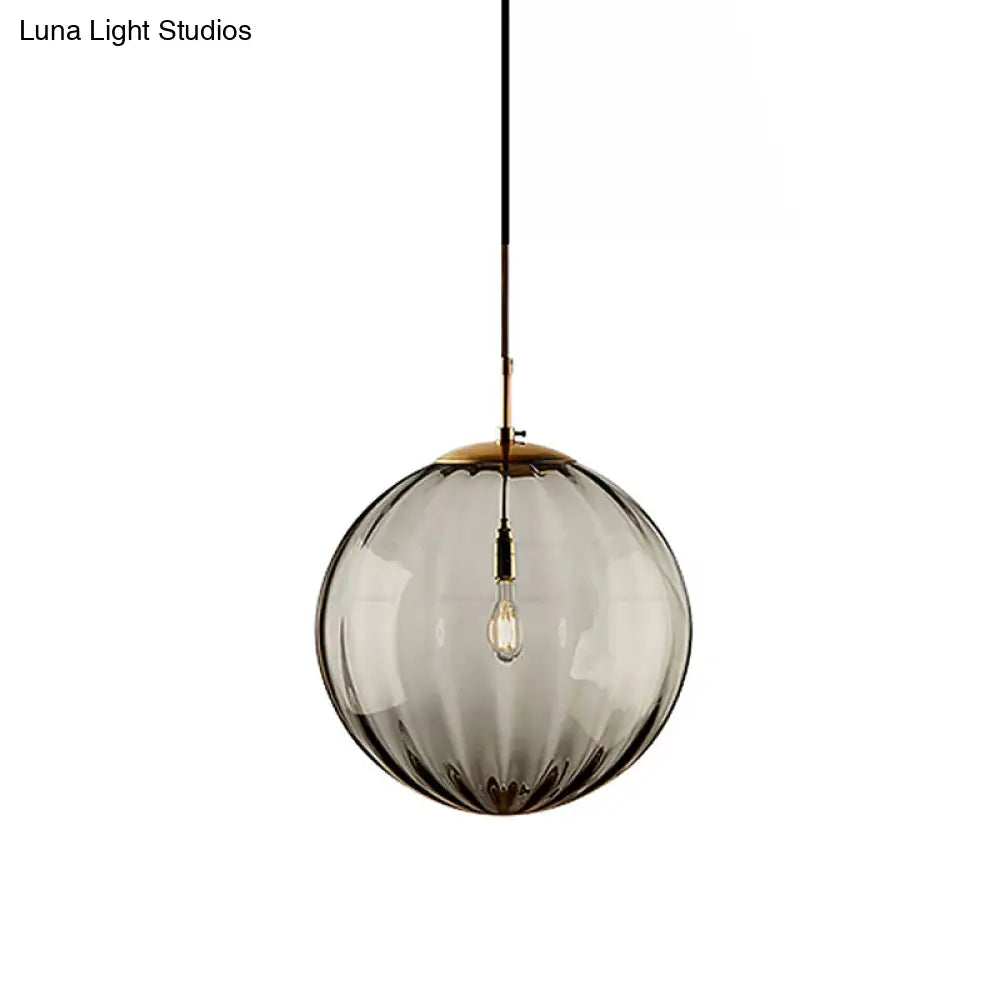 Postmodern Ceiling Pendant Lamp With Glass Pendulum In Blue/Smoke Grey/Purple Black Finish