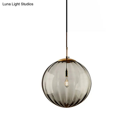 Postmodern Ceiling Pendant Lamp With Glass Pendulum In Blue/Smoke Grey/Purple Black Finish