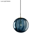 Postmodern Ceiling Pendant Lamp With Glass Pendulum In Blue/Smoke Grey/Purple Black Finish