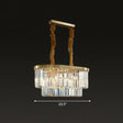 Postmodern Clear Crystal Rod Pendant Light For Dining Room In Brass Finish / 23.5