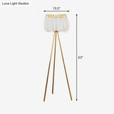 Postmodern Feather Fringe Floor Lamp With Tripod Stand - Ideal Lighting For Living Room