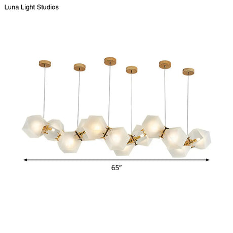 Postmodern Geometric Frosted Glass 6/8/10 Head Gold Hanging Chandelier for a Stylish Lighting Solution Pendant Lighting