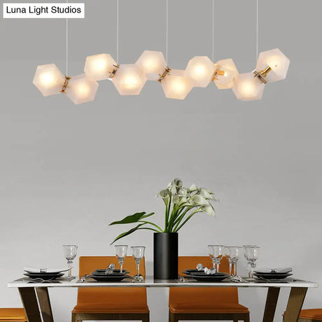 Postmodern Geometric Frosted Glass 6/8/10 Head Gold Hanging Chandelier for a Stylish Lighting Solution Pendant Lighting