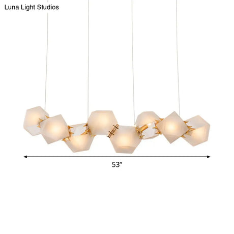 Postmodern Geometric Frosted Glass 6/8/10 Head Gold Hanging Chandelier for a Stylish Lighting Solution Pendant Lighting