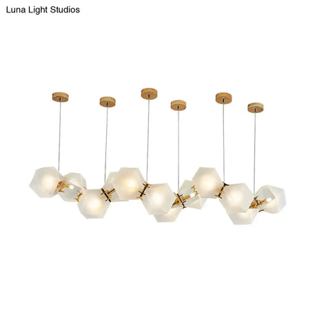 Postmodern Geometric Frosted Glass 6/8/10 Head Gold Hanging Chandelier for a Stylish Lighting Solution Pendant Lighting