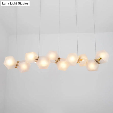 Postmodern Geometric Frosted Glass 6/8/10 Head Gold Hanging Chandelier for a Stylish Lighting Solution Pendant Lighting