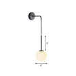 Postmodern Glass Globe Wall Lamp For Bedroom - 1-Light Mount Fixture Black / White A