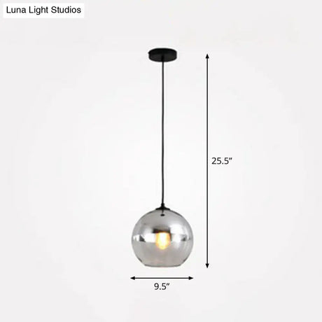 Postmodern Glass Pendant Light - Sphere Electroplate Ideal For Dining Room Ceiling Hang