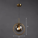 Postmodern Glass Pendant Light With Down Lighting - 1-Light Kitchen Hanging Fixture Smoke Gray