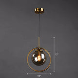 Postmodern Glass Pendant Light With Down Lighting - 1-Light Kitchen Hanging Fixture Smoke Gray