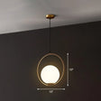 Postmodern Globe Hanging Lamp Kit - White Glass 1-Head Gold Pendant Light For Restaurants / 10’