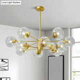 Postmodern Gold Glass Ball Chandelier - Stylish Suspension Lighting For Living Room
