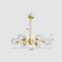 Postmodern Gold Glass Ball Chandelier - Stylish Suspension Lighting For Living Room 6 / Clear