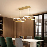 Postmodern Gold Ring Island Pendant Light Fixture Metal Led Kit With Warm/White