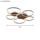 Postmodern Led Bedroom Ceiling Lamp With Black Hoop & Warm/White Light - 1/2/3 Heads Available
