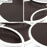Postmodern Led Bedroom Ceiling Lamp With Black Hoop & Warm/White Light - 1/2/3 Heads Available