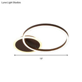 Postmodern Led Bedroom Ceiling Lamp With Black Hoop & Warm/White Light - 1/2/3 Heads Available