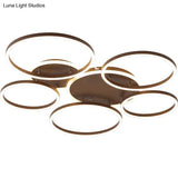Postmodern Led Bedroom Ceiling Lamp With Black Hoop & Warm/White Light - 1/2/3 Heads Available
