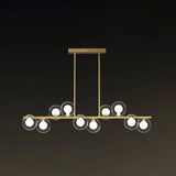 Postmodern Led Island Light With Clear And White Glass Shades 10 / Gold